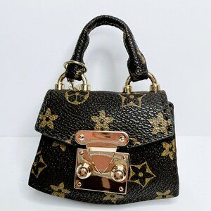 Micro Mini Leather Handbag Keychain Coin Purse Bag Charm Vinyl